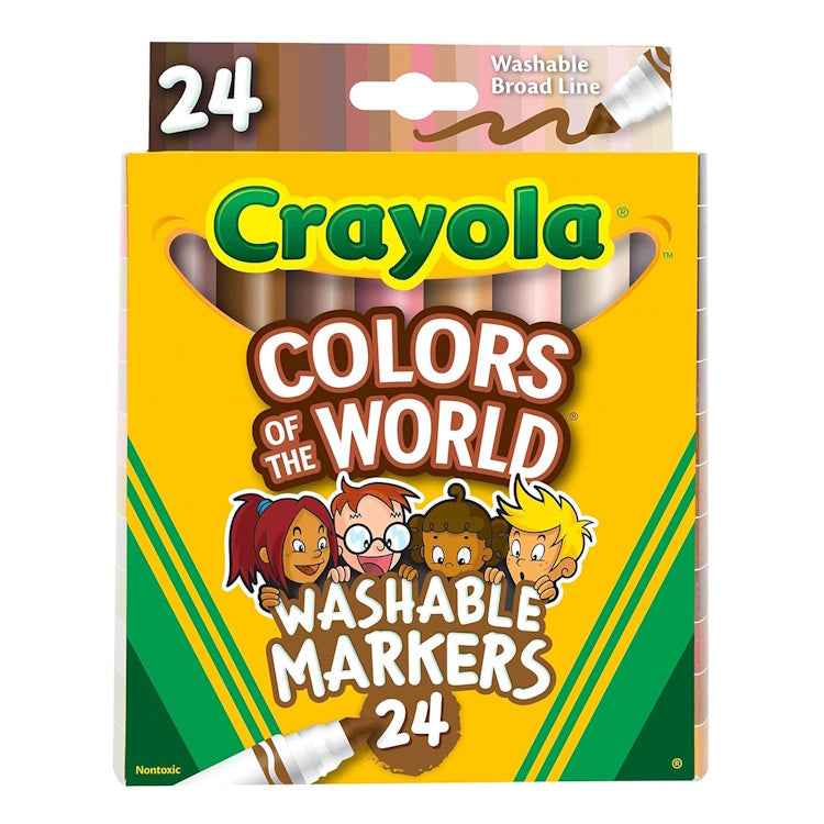 Crayola 24 Colours of the World Washable Markers - Aroha Toys 