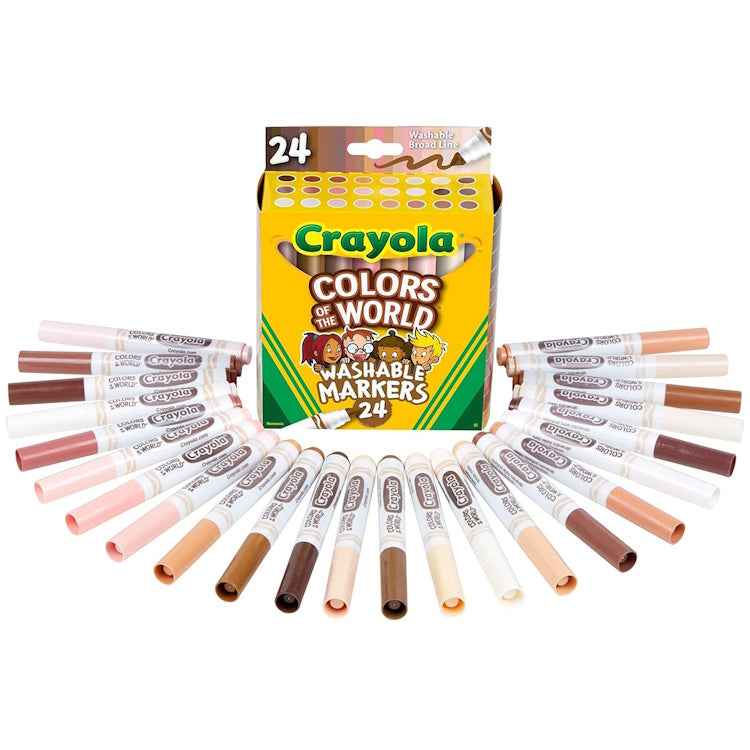 Crayola 24 Colours of the World Washable Markers - Aroha Toys 