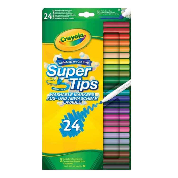 Crayola 24 Washable Super Tips - Aroha Toys 