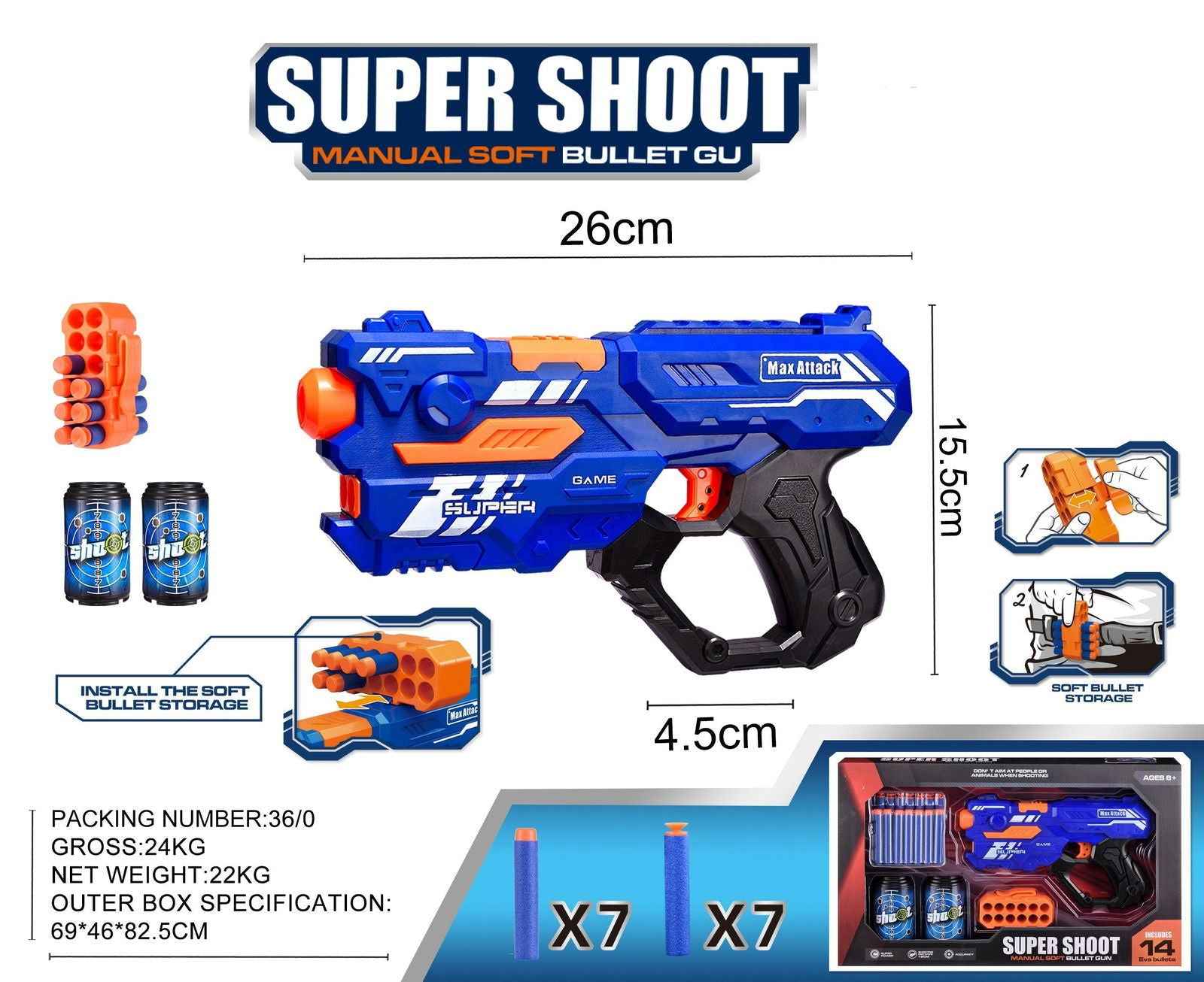 Soft Bullet Nerf Gun
